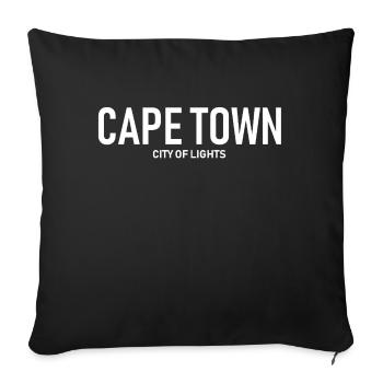 Le Cap, Ville Lumière- Afrique du Sud - Kapstadt - Housse de coussin décorative 45 x 45 cm - noir - Devant