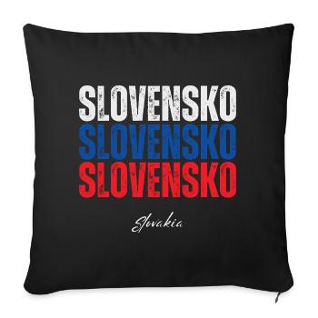 Flag of Slovakia, I love Slovakia - Sofa pillowcase 17,3'' x 17,3'' (45 x 45 cm) - black - Front