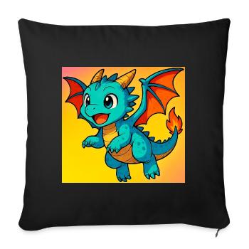 dragon - Sofa pillowcase 17,3'' x 17,3'' (45 x 45 cm) - black - Front