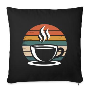 Vintage Coffee Design - Sofa pillowcase 17,3'' x 17,3'' (45 x 45 cm) - black - Front