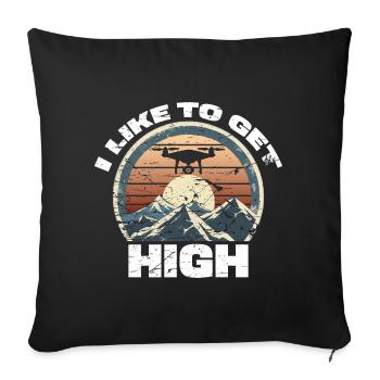 Drone J’aime me défoncer - Housse de coussin décorative 45 x 45 cm - noir - Devant