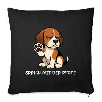 Parlez à la patte Beagle Propriétaire du Beagle - Housse de coussin décorative 45 x 45 cm - noir - Devant