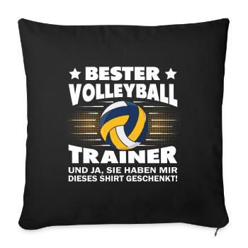 Entraîneur de volley-ball Cadeaux Joueurs de volley-ball - Housse de coussin décorative 45 x 45 cm - noir - Devant