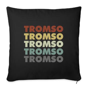 Norway Flag - Tromso - Norge - Norwegen - Sofakissenbezug 45 x 45 cm - Schwarz - Vorne