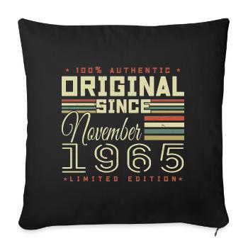 Birthday Gift November 1965 - Sofa pillowcase 17,3'' x 17,3'' (45 x 45 cm) - black - Front