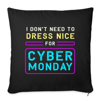 Cyber Monday shopping spree - Sofa pillowcase 17,3'' x 17,3'' (45 x 45 cm) - black - Front