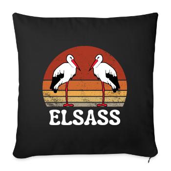 ALSACE VINTAGE STORK - Sofa pillowcase 17,3'' x 17,3'' (45 x 45 cm) - black - Front