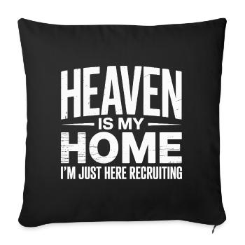 Himmel Ist Mein Zuhause Jesus Kreuz Christlich - Sofakissenbezug 45 x 45 cm - Schwarz - Vorne