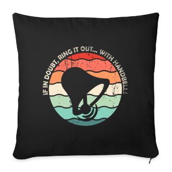 Chorale Instrument de musique Cloche à main Chorale - Housse de coussin décorative 45 x 45 cm - noir - Devant