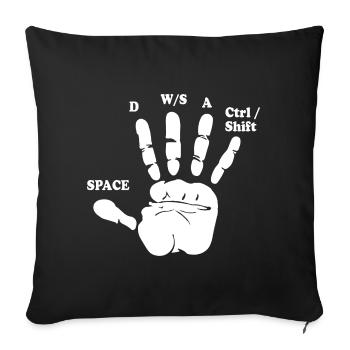 Drôle Gamer Main Jeu d’ordinateur Esports Gamer - Housse de coussin décorative 45 x 45 cm - noir - Devant