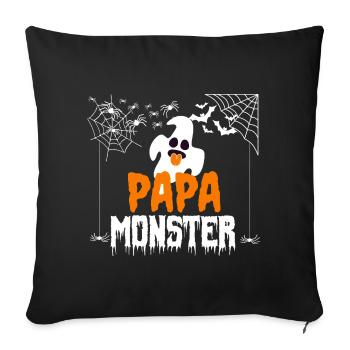 Papa Monster Halloween Kostüm mit Geist Spinne Top - Sofakissenbezug 45 x 45 cm - Schwarz - Vorne