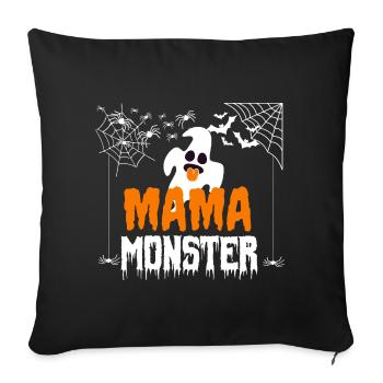 Mama Monster Halloween Shirt Kostüm Gespenst Geist - Sofakissenbezug 45 x 45 cm - Schwarz - Vorne