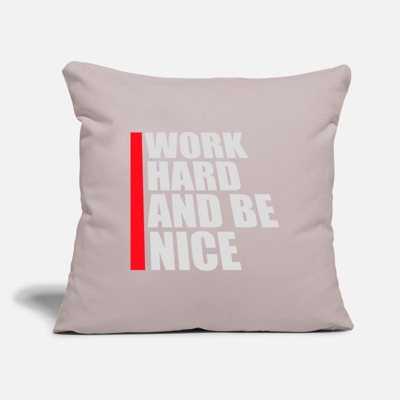 Zitat Work Hard Be Nice Motivation Positiver Geist Housse de coussin décorative 45 x 45 cm