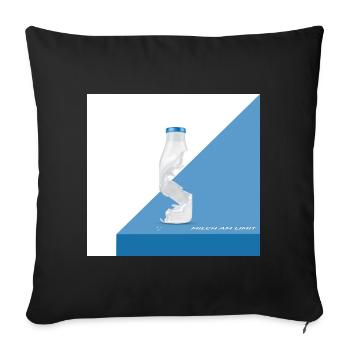 Milk at the limit – Funny bottle moment - Sofa pillowcase 17,3'' x 17,3'' (45 x 45 cm) - black - Front