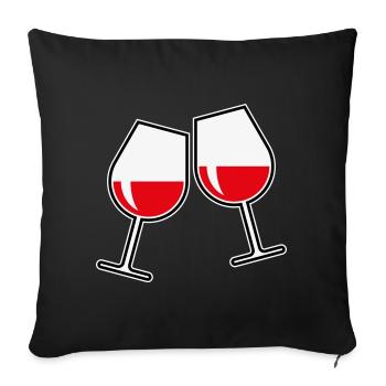 2 Rotweingläser (Rotwein / Wein / Bauchig / Zu 3C) - Sofakissenbezug 45 x 45 cm - Schwarz - Vorne