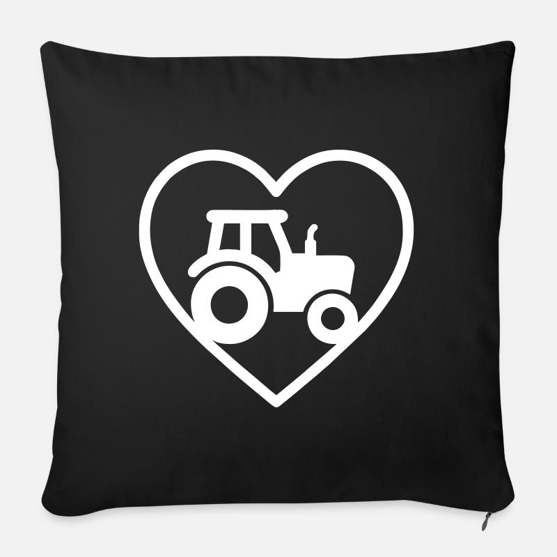 Tractor Heart – Die Leidenschaft des Bauern - Sofakissenbezug 45 x 45 cm - Schwarz
