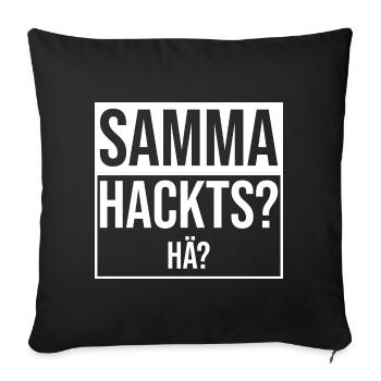 samma hacks hä - Housse de coussin décorative 45 x 45 cm - noir - Devant