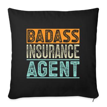 Insurance Agent Badass Funny Insurance Broker - Sofa pillowcase 17,3'' x 17,3'' (45 x 45 cm) - black - Front