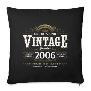 19th Birthday Vintage December Vintage 2006 - Sofa pillowcase 17,3'' x 17,3'' (45 x 45 cm) - black - Front