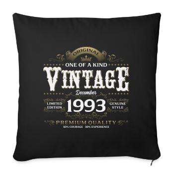 32e anniversaire Millésime décembre 1993 - Housse de coussin décorative 45 x 45 cm - noir - Devant