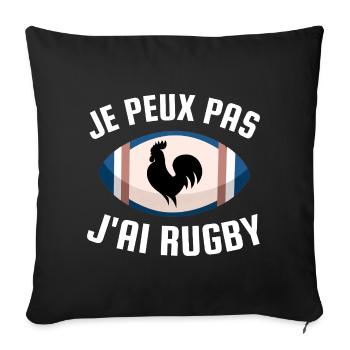 I can't I have rugby - Sofa pillowcase 17,3'' x 17,3'' (45 x 45 cm) - black - Front