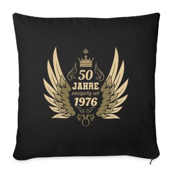 Ailes d’ange vintage uniques pour le 50e anniversaire - Housse de coussin décorative 45 x 45 cm - noir - Devant