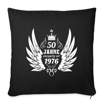 Ailes d’ange vintage uniques pour le 50e anniversaire - Housse de coussin décorative 45 x 45 cm - noir - Devant