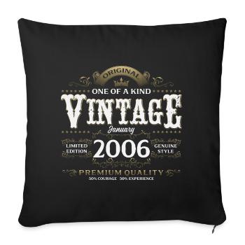 20th Birthday Vintage January Vintage 2006 - Sofa pillowcase 17,3'' x 17,3'' (45 x 45 cm) - black - Front