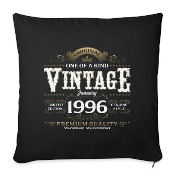 30e anniversaire Millésime de janvier 1996 - Housse de coussin décorative 45 x 45 cm - noir - Devant