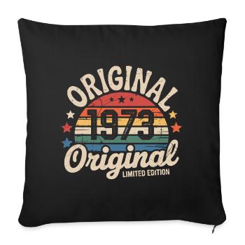 1973 Vintage Édition limitée Cadeau 1973 - Housse de coussin décorative 45 x 45 cm - noir - Devant