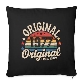 1977 Vintage Édition limitée Cadeau 1977 - Housse de coussin décorative 45 x 45 cm - noir - Devant