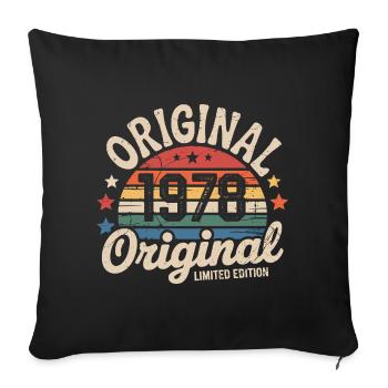 1978 Vintage Édition limitée Cadeau 1978 - Housse de coussin décorative 45 x 45 cm - noir - Devant