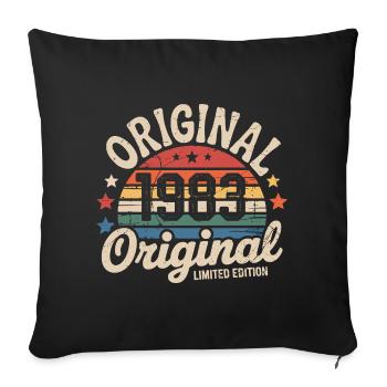 1983 Vintage Limited Edition Gift 1983 - Sofa pillowcase 17,3'' x 17,3'' (45 x 45 cm) - black - Front