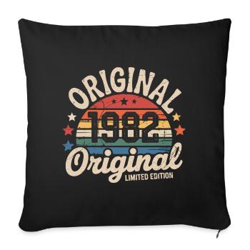 1982 Vintage Édition limitée Cadeau 1982 - Housse de coussin décorative 45 x 45 cm - noir - Devant