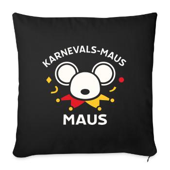 Karnevalsmaus Süßes Faschings-Motiv Geschenk - Sofakissenbezug 45 x 45 cm - Schwarz - Vorne