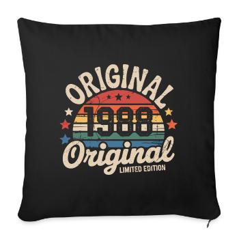 1988 Vintage Édition limitée Cadeau 1988 - Housse de coussin décorative 45 x 45 cm - noir - Devant