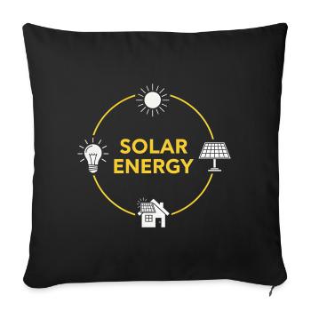 Solar Energy Circle Logo - Sofa pillowcase 17,3'' x 17,3'' (45 x 45 cm) - black - Front