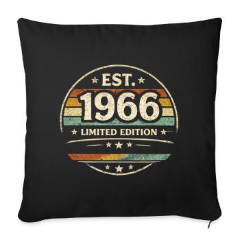 1966 Limited Edition Vintage Geburtstag - Sofakissenbezug 45 x 45 cm - Schwarz - Vorne