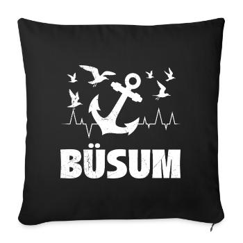 Vacances en mer du Nord à BÜSUM Wadden Sea Fun - Housse de coussin décorative 45 x 45 cm - noir - Devant