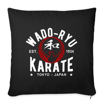 Wado-Ryu Karate Fondé en 1934 Tokyo, Japon - Housse de coussin décorative 45 x 45 cm - noir - Devant