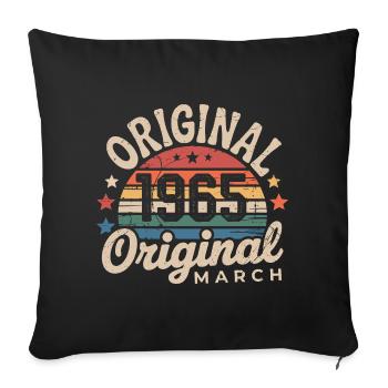 Born in March 1965 edition 1965 Vintage March 1965 - Sofa pillowcase 17,3'' x 17,3'' (45 x 45 cm) - black - Front