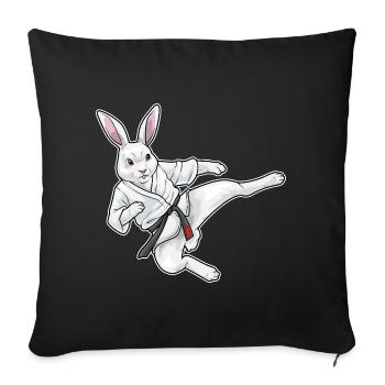 Rabbit Karate Martial Arts - Sofa pillowcase 17,3'' x 17,3'' (45 x 45 cm) - black - Front