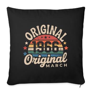 Né en Mars 1966 édition 1966 Vintage March 1966 - Housse de coussin décorative 45 x 45 cm - noir - Devant