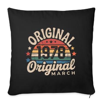 Anniversaire Mars 1978 Édition Limitée Retro March - Housse de coussin décorative 45 x 45 cm - noir - Devant