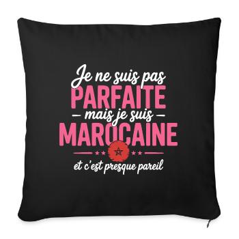 je suis marocaine - Housse de coussin décorative 45 x 45 cm - noir - Devant