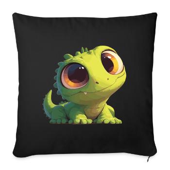 Eidechsen Eidechse - Sofakissenbezug 45 x 45 cm - Schwarz - Vorne