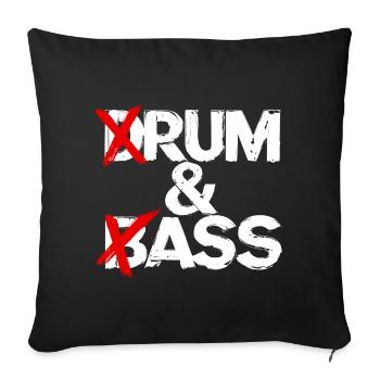 Drum & Bass / Musique du groupe Drum & Ass Drummer - Housse de coussin décorative 45 x 45 cm - noir - Devant
