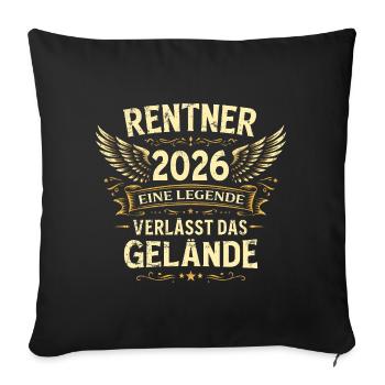 Pension Gift Man Retraite retraite 2026 Drôle - Housse de coussin décorative 45 x 45 cm - noir - Devant