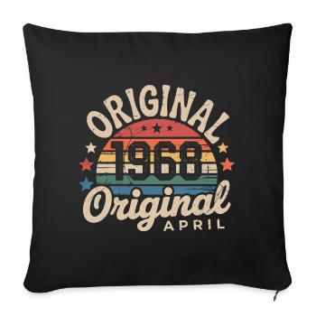 Avril 1968 Vintage Rétro Cadeau Anniversaire Avril - Housse de coussin décorative 45 x 45 cm - noir - Devant