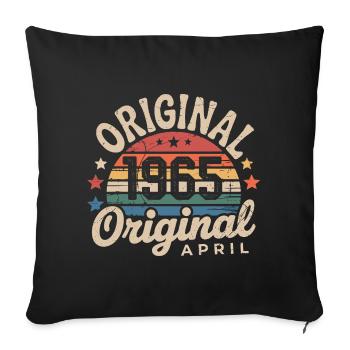 Avril 1965 Vintage Rétro Cadeau Anniversaire Avril - Housse de coussin décorative 45 x 45 cm - noir - Devant